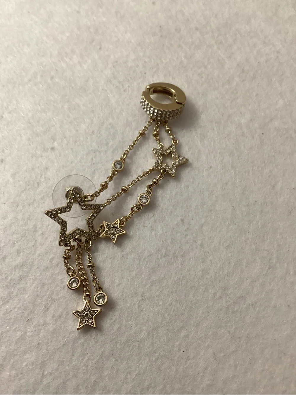 Emily in Paris Gold-Tone 2-Pc. Set Pavé Star Stud Single Earring & Ear Climber